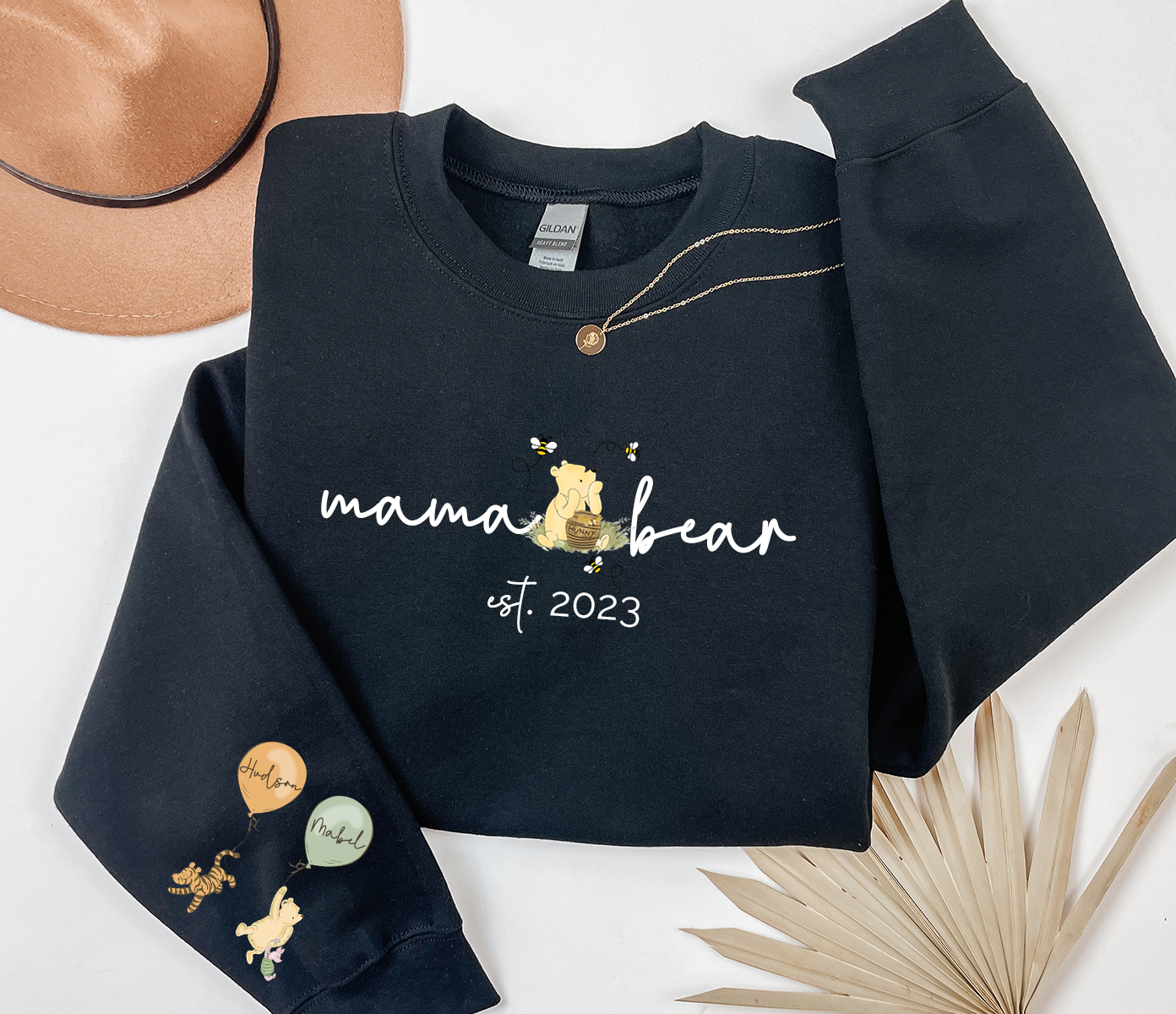 Personalised Mama Pooh Bear Sweatshirt Est Sweater