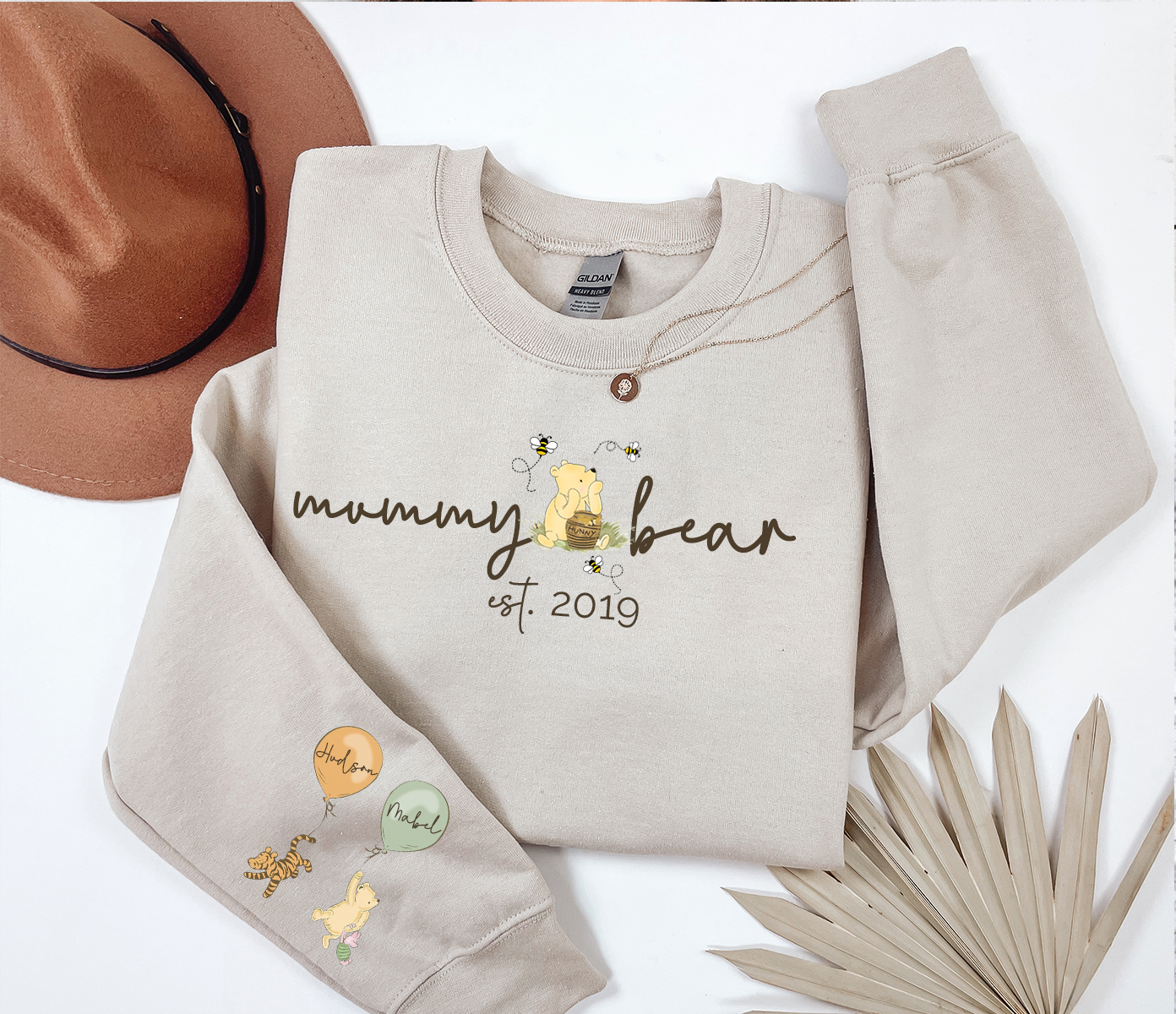 Personalised Mama Pooh Bear Sweatshirt Est Sweater
