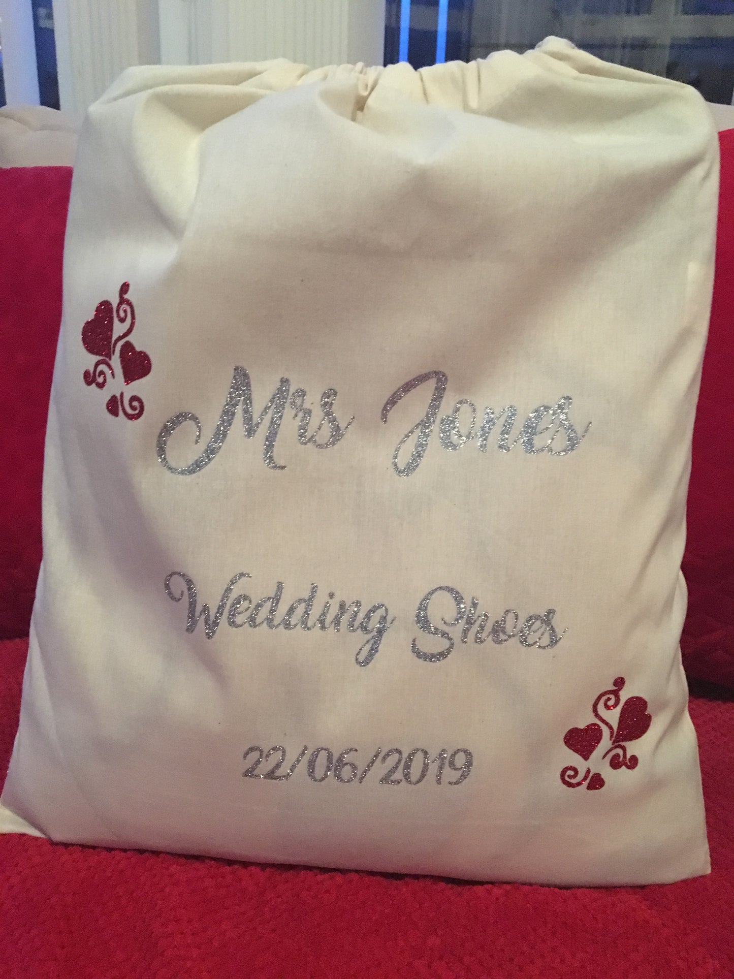 Personalised Wedding Shoes/Pumps Dust Bag