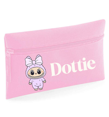 Back to School Labubu Style - Backpack Lunch Box Water Bottle - Baby Pink Set