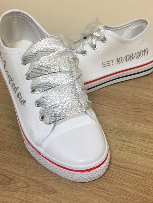 Personalised  wedding shoes/pumps ,  ROSE GOLD & GLITTER COLOURS